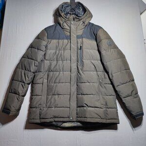 Buffalo David Bitton puffer jacket men's XL olive-brown,  with hood